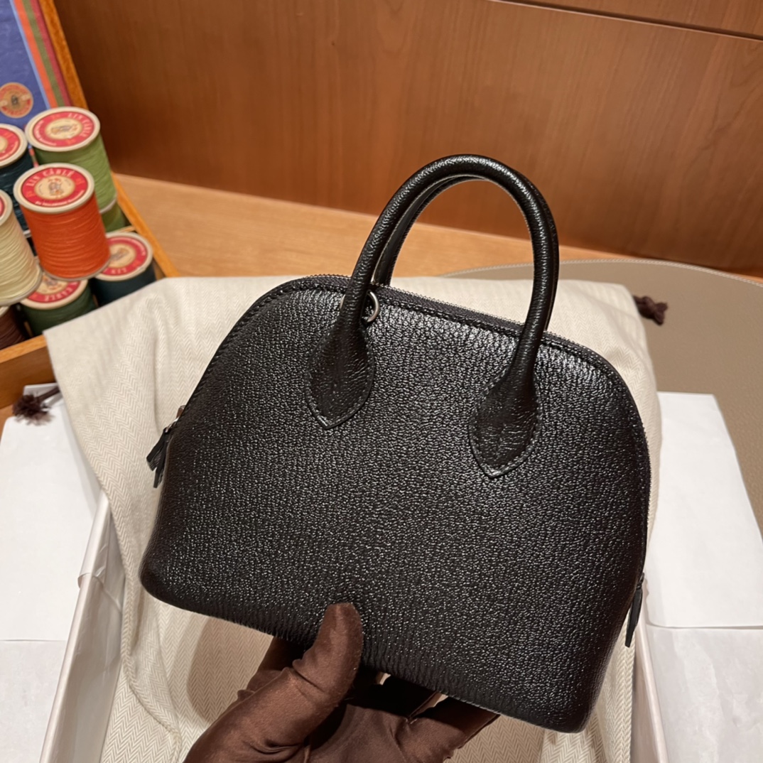 에르메스 미니 볼리드18 블랙 은장 염소가죽